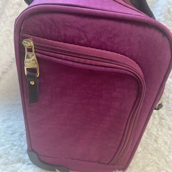 Steve Madden Designer Carry-on Suitcase weekender Nylon peek-a-boo purple. - Picture 4 of 10